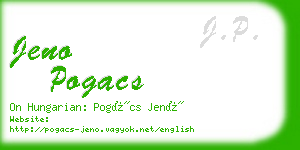 jeno pogacs business card